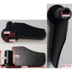 Лопасть для замеса 62х29х20 d8х22m хлебопечи Supra BMS-158 AK0722