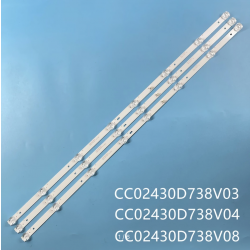 Светодиодная подсветка (1 линейка из 3-х) CC02430D738V04 для BBK 43LEM1089 / Starwind SW-LED43F302BT