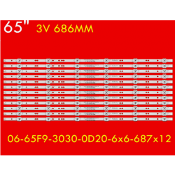 Светодиодная подсветка комплект (12шт) 06-65F9-CYSMC3030-0D20-6x12-200827 для Haier 65 Smart TV AX