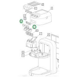 Кнопка с корпусом и лампой подсветки для кофеварки DeLonghi EC250.B оригинал 5313228901+5313228911