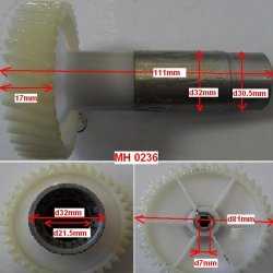 Шестерня большая MGS-0236 с металическим валом D=82/32мм шлицы косые MH0236
