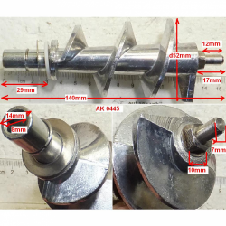 Шнек d52x140mm (металл) мясорубки Supra MGS-2330T AK0445