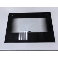 Стекло духовки наружное 598х413мм чёрное для плит Rika-021 и др. модельный ряд на 600мм 54063010