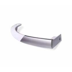 Ручка в сборе двери ХО Beko K60320N белая с серебром нижняя в/з 4326390500