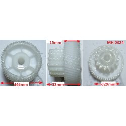 Шестерня малая d=46/30 h=31mm (большой D косозубые, малый D прямые) мясорубки JVC JK-MG128