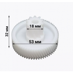 Шестерня D=53мм d=19мм Зубья 61/10 штук косые влево/косые влево для мясорубок Vitesse VS-MG2000