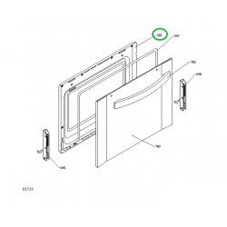 Стекло внутреннее в раме двери духовки Gorenje HEC50EP 629203
