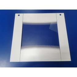 Стекло духовки Лысьва-EF3001MK00 (наружное декорированное, с кронштейном, белое) 497*460 /415