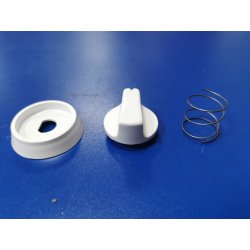 Ручка переключателя Rika белая в сборе с ободком и пружиной 00-00001684
