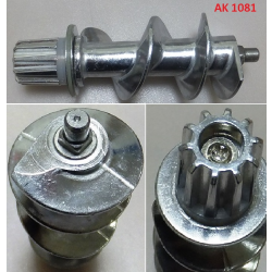 Шнек d42,5x120,5mm (металл) со втулкой привода в сборе (6 зубцов) мясорубки National NK-MG020 AK1081