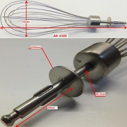 Насадка венчик d52 4.5x200 28mm metall для модели Pioneer HB-121S AK0309