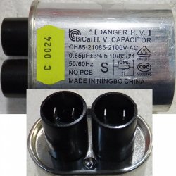 Конденсатор высоковольтный 2100V 0.85 mF L-65mm для СВЧ C0024