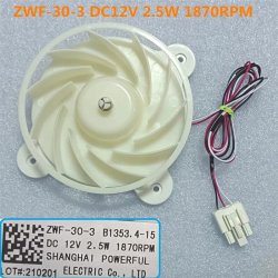 Мотор вентилятора DC-12В, 2.5Вт,1870RPM ZWF-30-3 плоский, крепление на 3-х ушах Leran/Candy 49033604